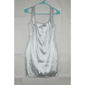 Women's DNA Light Blue Satin Mini Dress Small